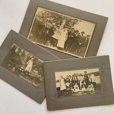 Antique Cabinet Card Group Photo Outdoor Party Cooking Man Woman Party Odd Fun picture