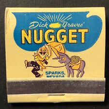 Dick Graves' Nugget Sparks, NV Casino Full Matchbook Cowboy Miner c1950's-60's picture