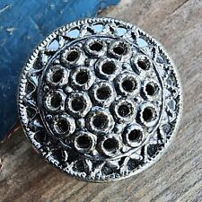 Antique Twinkle Raised Shank Silvertone Metal Buttons Dots 3/4