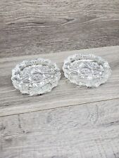 VTG Round Clear Glass Ashtray, Star of David Cut Glass, Pressed Glass Set of 2 picture