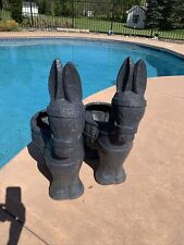 PAIR Rare Vintage LAWNWARE Large DONKEY Indoor Outdoor Planters BLOW MOLDS 31