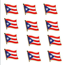 12X Puerto Rico Flag Pin Back Tie Tack Patriotic Badge Brooch Gold Pinback 0.5