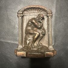 Antique Heavy Bronzed Cast Iron Bookend Auguste Rodin's 