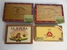 LOT of 4 Cigar Boxes Empty Assorted Shapes and Sizes - MonteCristo No 5 Aurora picture
