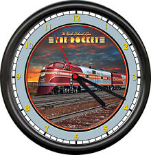 Rock Island Rocket Railway Railroad  Train Car Conductor Chicago Sign Wall Clock picture