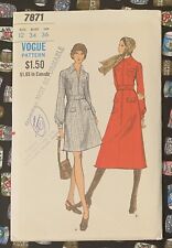 1960s Vintage Vogue Pattern 7871 Misses’ A-line Dress, Long Sleeves, Sz 12 UC/FF picture