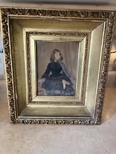 1870’s Victorian Lady Woman Portrait in a Gold Gilt Gesso Picture Frame Ornate picture