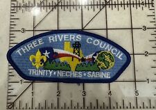 THREE RIVERS COUNCIL Boy Scout Strip PATCH CSP Trinity Neches Sabine Texas BSA picture
