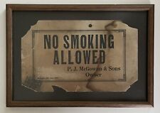 MCGOWAN WASHINGTON WA P.J. McGowan & Sons NO SMOKING ALLOWED Antique Ephemera picture