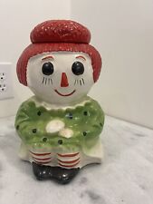 Vintage McCoy Raggedy Ann Pottery Ceramic Cookie Jar Green and Red USA - 151 picture