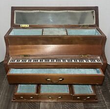 Vtg Piano Wood Music Musical Jewelry Box RARE picture