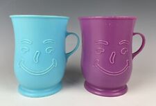 Vintage Kool Aid Man Face Mug Set Of 2 Blue & Purple  picture