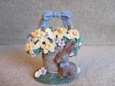 Enesco 1999 Vintage Haresnickle Rabbit with Basket Figurine by  Linda Lindquist picture