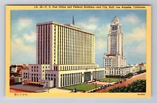 Los Angeles CA-California, US Post Office, Federal Building, Vintage Postcard picture