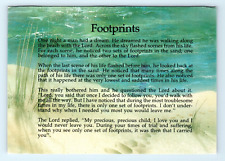 Footprints Poem Postcard Posted 1990 picture