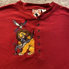 Vintage Mickey Inc Lion King Mens Size S M Button Disney 90s Embroidery EUC picture