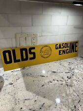 Vintage Olds Gas Power Co. Sign Lansing MI Gasoline Engine Yellow Man Cave picture