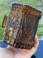 Vintage Anchor Hocking Amber Treasure Chest Coin Piggy Bank 5
