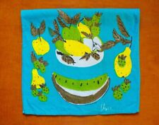 Vintage Vera Tea Towel, Vera Watermelon, 1950s Vera Fruit Basket Linen Towel picture