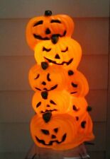 Vintage IPL 1990's Pumpkin Totem Stacked Halloween Blow Mold Lighted 31” Stack picture