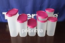 Tupperware Modular Mates Oval Round Container Pour All /Flat Seal Set 7 Rhubarb picture
