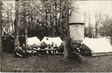 PC SCOUTING, SCOUTS AND TENTS, Vintage REAL PHOTO Postcard (b28302) picture