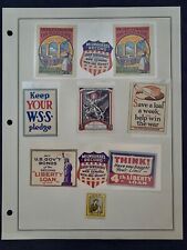 MS-44 POSTER STAMPS: WWI LIBERTY LOAN, GERMAN WAR TOKEN & WISCONSIN STATE FAIR picture