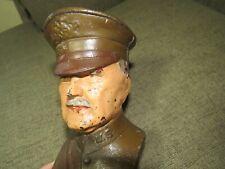 ANTIQUE ORIGINAL US GENERAL PERSHING WWI CAST IRON STILL BANK picture