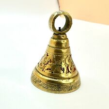 Vintage Brass Dinner Bell Small F# - G# 4 Dinner Etched  picture