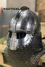 Medieval Steel Viking Vendel Helmet With Chainmail, SCA/ LARP Helmet Best Gift picture