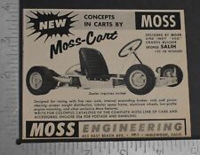 1960 Print Ad Go Kart Cart Moss Engineering 405 E Beach Ave Inglewood CA art picture