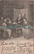 Judaica - LISTENING TO TRADITIONS - JEWISH FAMILY - 1903 PMC Postcard picture