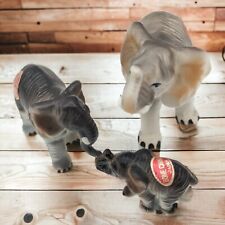 Bone China Miniature Elephant Family of Three Figurines Vintage Japan picture