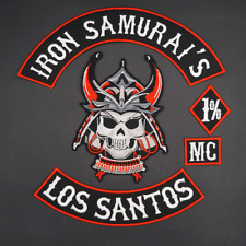 Iron Samurai's Los Santos 1% MC Large Size Embroidery Iron on Sew Patches Biker picture