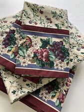 Vintage 4 Piece Laura Ashley KING Sheet SET 2 Cases Flat Fitted Red Green Fruit picture