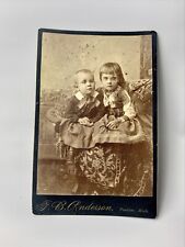 Antique Cabinet Card Photo Children Affluent Bad Hair Cuts Angry Pontiac, MI picture