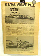 1972 EVEL KNIEVEL MOTORCYCLE JUMP TUCSON DRAGWAY NEWSPAPER ARTICLE picture
