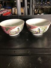 Set of Two Hand Painted Chinese Porcelain Bowl| Made In Macau “Beautiful “ picture