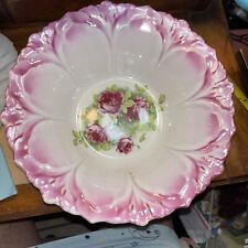 Prussia RELATED Large Roses Servings Bowl German Airbrushed Edge 11.5”x3.5 Art  picture
