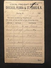 1906 Chicago Peoria & St Louis Railroad Freight Train Postal Card Postcard picture