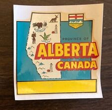 Vintage 1960’s ALBERTA Canada Decal, Provincial Map, Tourist, Travel, Souvenir picture