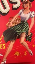 Antique Vintage 1940s On Rush Crate Label, AZ and CA, Provocative Pinup picture