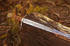 Handmade Excalibur VIKING Sword Real Carbon Steel Sword, Brass, Functional sword picture