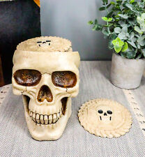Ebros DOD Ossuary Skull Cranium Coaster Set Statue Holder W/6 Coasters picture
