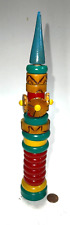 Russian USSR Soviet Wooden Clock Tower Stack Toy 10-3/4
