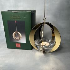 Holmegaard Denmark Golden Christmas Glass & Gold Metal 2004 Annual Candleholder picture