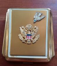 VINTAGE Girey Makeup Compact WWII US Military/Federal EAGLE & Peace Dove picture