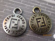 FENDI  2 ZIP PULL  CHARM 19X14MM silver BRONZE tone, THIS IS FOR 2 picture
