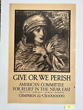 WWI War Poster, Give or We Perish, Near East Relief, Armenia, 1917-*No ship 5/6 picture