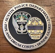 Austin TX Police Department Honor Guard Pipe and Drum Corps Challenge Coin picture